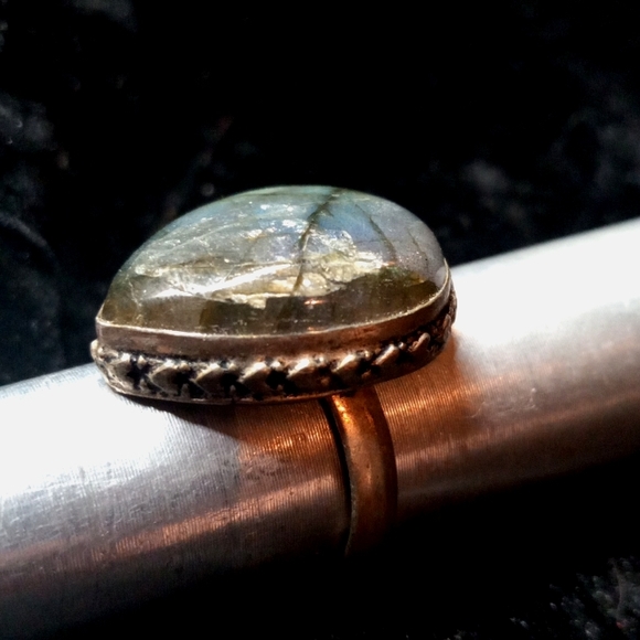 116 NWT Labradorite gemstone crystal 925 silver ring size 10 free shipping sale - Picture 5 of 10